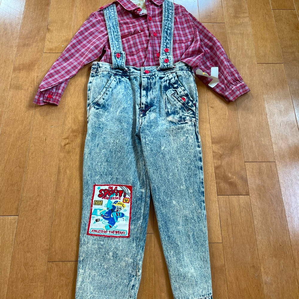 NWT Vintage Children’s Place Overalls with Long Sleeved Shirt Set 3T Unisex